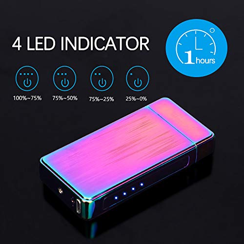 XIMU Elektrische Aansteker, Plasma Aansteker USB oplaadbare Dubbele Boog Aanraakbediening Draagbaar met Batterijweergave… - Image 5