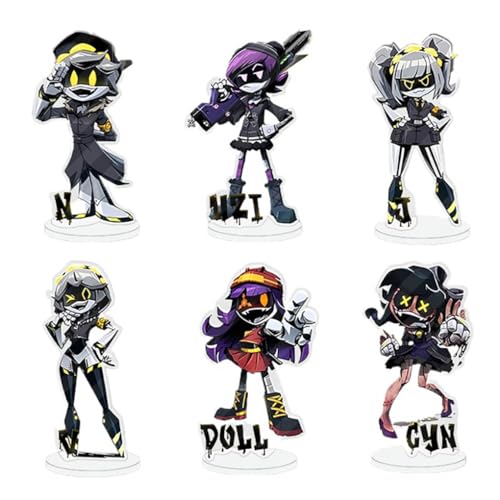 JUSONGKWCP 6 MurdersDrons Acryl Stand Cartoon Figure Desktop Decor MurdersDrons Action Figures Acrylic Stand 10CM
