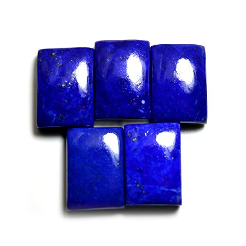 Lapis-Lazuli pour sertissage : lot de 5 cabochons rectangulaires de 70 carats