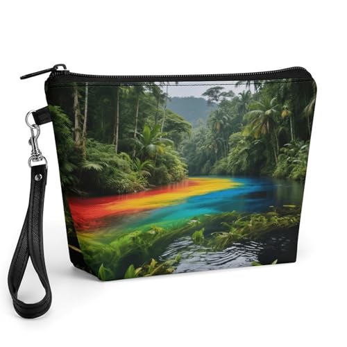 Neceser y bolsa de maquillaje de piel sintética con asa: diseño exclusivo de paisaje