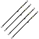 72' Black Wheelchair Scooter Carrier Ratchet Tie-Down Strap Set