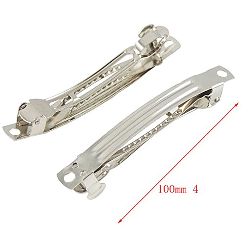 20 PCS - 100MM 4" French Barrette Hair Clips Bow Prong Girl Hair Barrette Bows image 4
