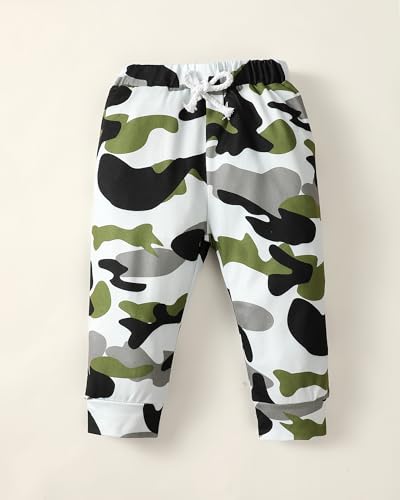 NZRVAWS Newborn Baby Boy Clothes Infant Long Sleeve Jumpsuit Black Romper Camouflage Pants Hat 3PC Outfits Set Fall Winter