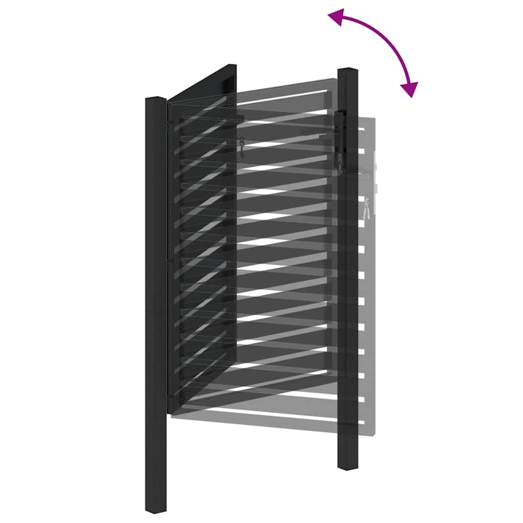 vidaXL Puerta de jardín con Cerradura de Aluminio Negra 100x120 cm