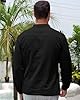 NANAMEEI Men's Linen Henley Shirt Casual Long Sleeve Shirt for Men Black 3XL #3