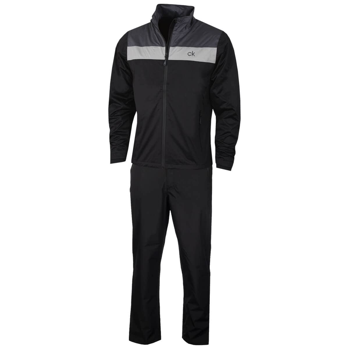 Calvin Klein Men's Black/Charcoal Waterproof Suit - Xxl