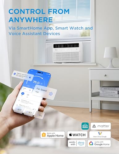 Image of Midea 8,000 BTU Smart Inverter 115V Window Air Conditioner, 350 Sq Ft