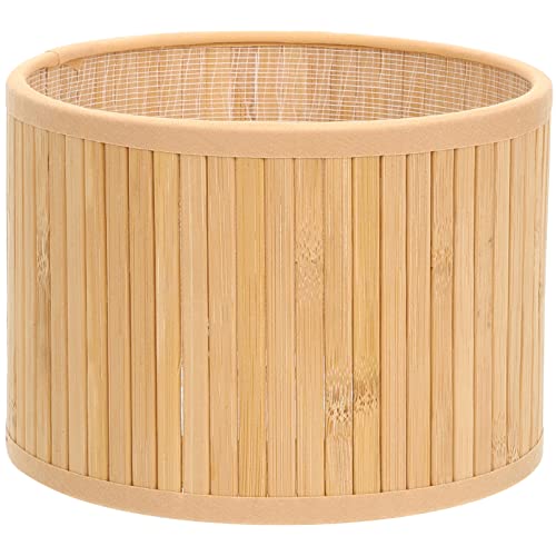 Image of Zerodeko Small Bamboo Lampshade Retro Style Compatible Light Cover for Desk Wall and Floor Lamps Chic Vintage Design for Decor