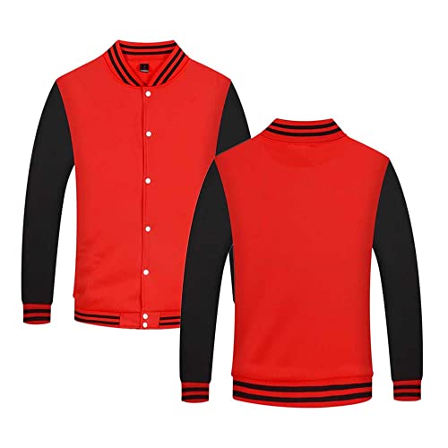 Image of Mowbeat Women Baseball Jacket Varsity Uniform Unisex Adult Long Sleeve Casual Loose Cardigan Men's Track Jacket