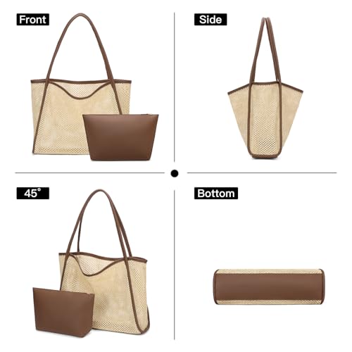 Bolso playero tote para mujer con bolso pequeño miniatura 7