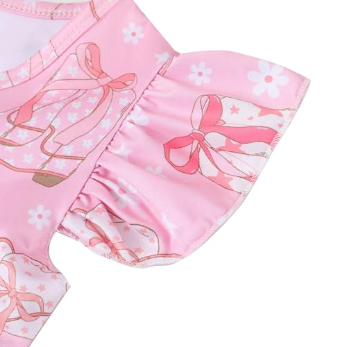 Toddler Girls Casual Dress Farm Animal Horse Print Dresses Flutter Sleeve Clothes 2-8Y3