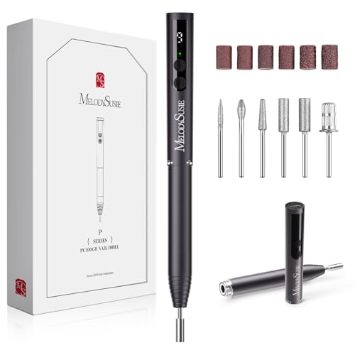 Image of MelodySusie PocketNail Pen-Shaped Cordless Modular Nail Drill, PC100GR 20000RPM Slim Portable Rechargeable Electric File for Manicure Pedicure Nail Care, Shaping & Gel Removal at Home for Beginners