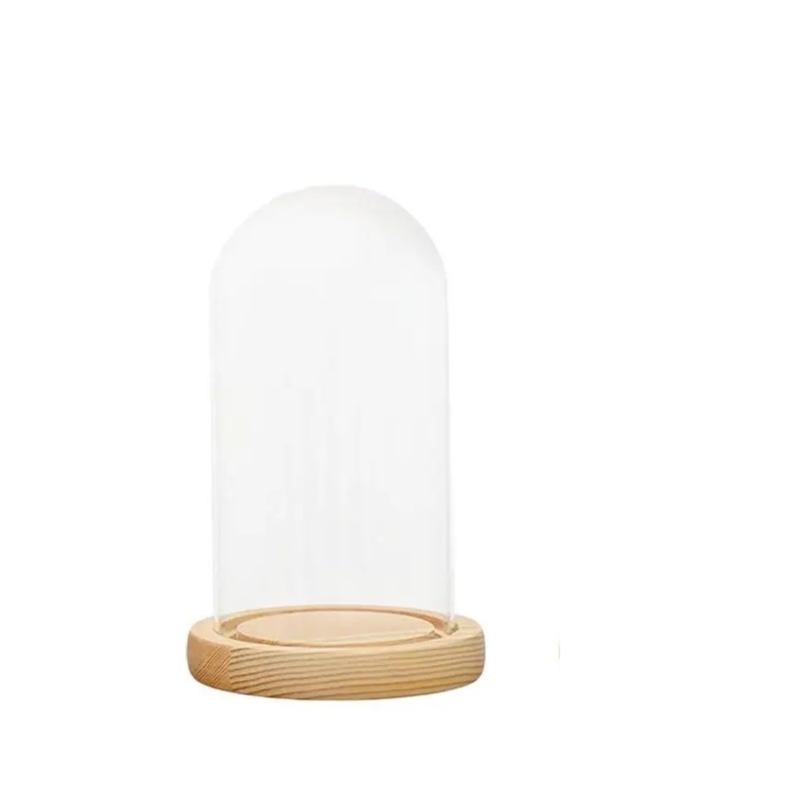 ZYAYNG 2PCS Glass Dome Cloche Bell Jar Wooden Base For Party And Wedding Decorations For Display(12x21cm)