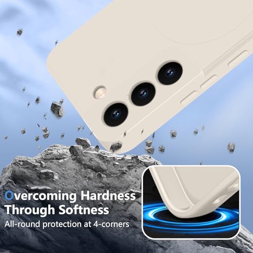 Coque Samsung S21 Plus silicone blanc aimantée protection microfibre fine