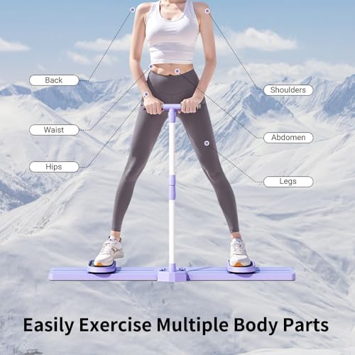 Image of Adjustable Ski Machine, Simulated Ski Trainer, Ski Practice, Hip Trainer, Exercise Equipment for Leg Pelvic Floor Muscle Workout, Funny Fitness Equipment for Home Full Body Workout, Purple
