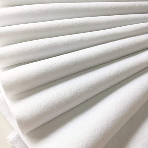 Qililandiy Bastelfilz Meterware Filz Weich Filzstoff Filzplatten 1 X 2 Yard Vliesstoffquadrate für Basteln Patchwork Nähen DIY Kostüme Weiß Cover