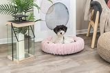 TRIXIE Hundebett Lonni 50 ø cm in rosa – rundes Kuschelbett mit weichem Samtbezug, Hundekorb für kleine Hunde, fest integriertes Kissen, rutschfester Boden - weich & waschbar – 37996