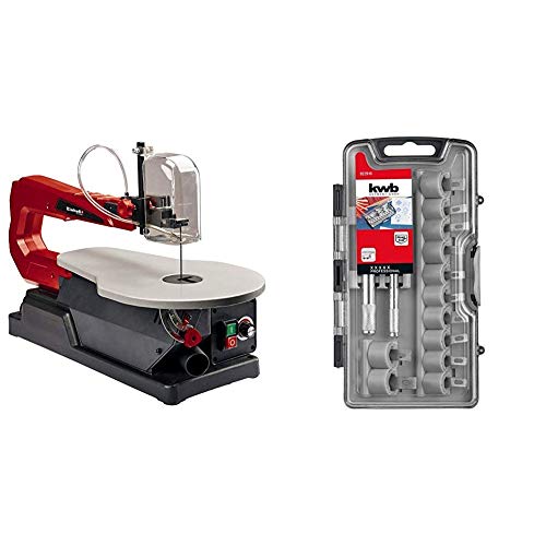 Einhell - TC-SS 405 E Sierra de marquetería + KWB 49205010 Set de 15 cuchillos