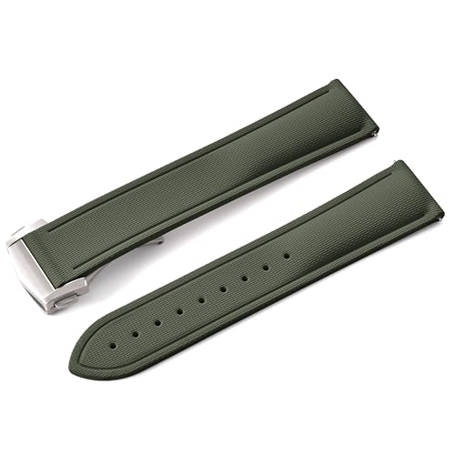 Image of WAMD Vector FKM Rubber Watch Strap 20mm 22mm - No Loop Deployment Clasp - Premium Fluoroelastomer Replacement Band.