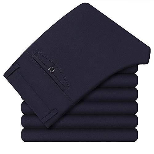 Men's Flat Front Suit Pants Regular Fit Dress Pants Wrinkle-Free Stretch Casual Pants Comfort Dress Trousers4