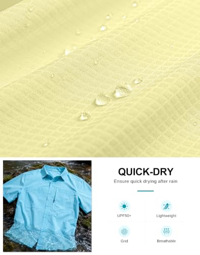 Image of G Gradual Men's Fishing Shirts with Zipper Pockets UPF 50+ Lightweight Cool Short Sleeve Button Down Shirts for Men Hiking