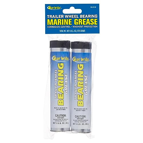 STAR BRITE Marine Grade Wheel Bearing Grease - Ideal for Boat Trailers, Water Pumps, Hinges, Pins, Winches, Anchor Chain Reels - 3 OZ Cartridges 2 Pack (026003)