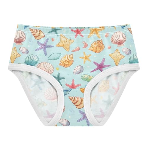 Wusikd Colorful Starfish Shells Girls' Underwear Cotton Girls Briefs Soft Toddler Underwear 2T