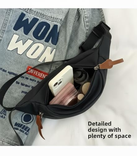 Image of Wildhorn Stylish Unisex Crossbody Waist Bag | Water-Resistant Sling & Chest Bag with Adjustable Strap | Compact Travel & Daily Essentials Bag (Black)