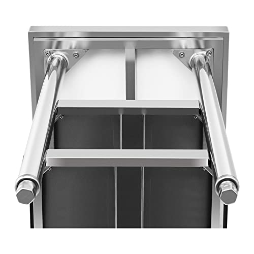 Tavolo Acciaio Inox - Eco - 60 X 180 Cm - 500 Kg - Ripiano Intermedio - Royal Catering - 3