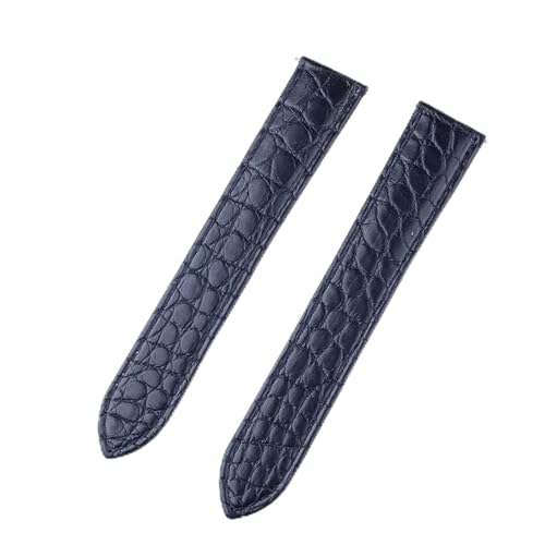 Bracelet montre cuir crocodile fait main 20mm pour Cartier noir