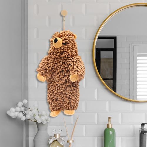 Toalla en forma de oso de chenilla premium con textura suave para el hogar 7