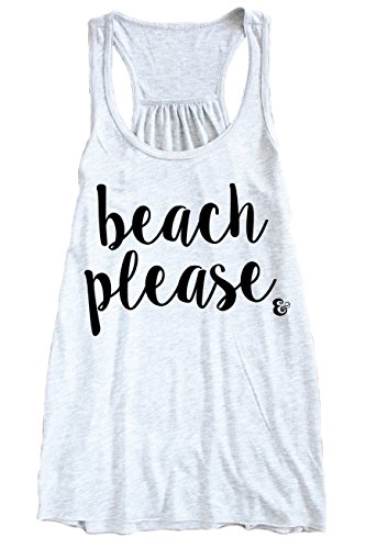 Beach Please Racerback Tank Top Summer Tops Heather Gray