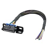 16 Pin J1962F OBD2 Female Connector to Open Cable OBDII Dash Port Pigtail Fixed Wire Harness Fixed Harness DIY 12' / 30 cm