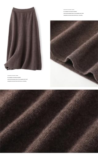 Women's 100 Percent Solid Wool Knitted Skirt Middle Long High Waist Hip Skirts2