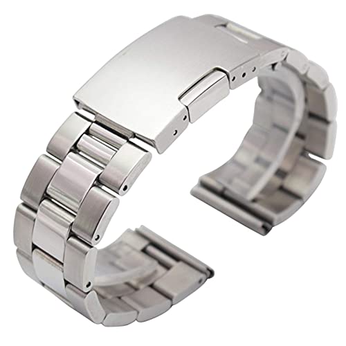 Correa reloj acero inoxidable 22mm 20mm 18mm 24mm metal negro plata sólido