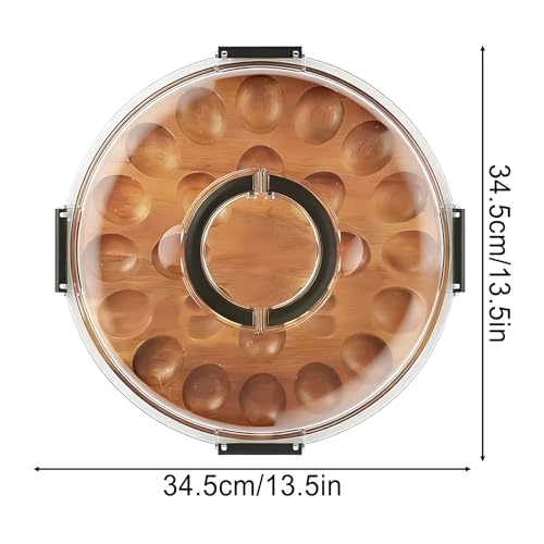 Bandeja para huevos rellenos duradera con tapa protectora y plato de 24 cavidades 3