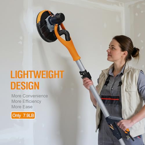 MAXXT 180° Swivel Head Plasterboard Sander – Telescopic Handle (1.2m-1.7m) with Dust Extraction, Corner Side Disc, Constant Power & 5-Speed Memory | Includes 6 Sanding Discs 5 MAXXT 180° Swivel Head Plasterboard Sander – Telescopic Handle (1.2m-1.7m) with Dust Extraction, Corner Side Disc, Constant Power & 5-Speed Memory | Includes 6 Sanding Discs - Image 5