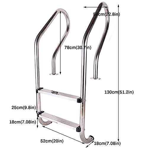 Escalera para piscina acero inoxidable 2 peldaños antideslizante miniatura 3