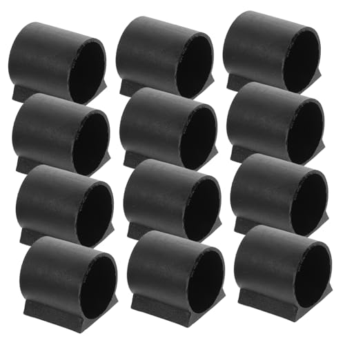 SHINEOFI 12pcs Black Folding Chair Leg Caps Non Marring End Caps for Enhanced Stability Banquets Conferences and Events Tool Installation Prolongs Chair Lifespan