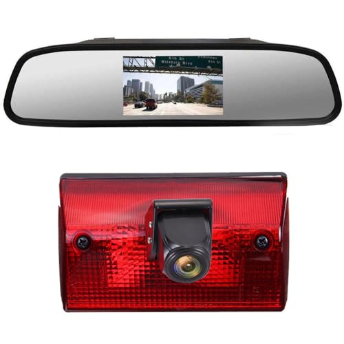 Image of 3rd Brake Light Reversing Camera Brake Lamp Parking Camera+4.3 inch LCD Monitor Replacement for Mercedes Freightliner Sprinter 2500 3500 /Dodge Cargo /Mercedes-Benz Sprinter W901 W902 W903 W904