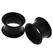 Pair of Ultra Thin Black Silicone Tunnels - 0 gauge / 8mm