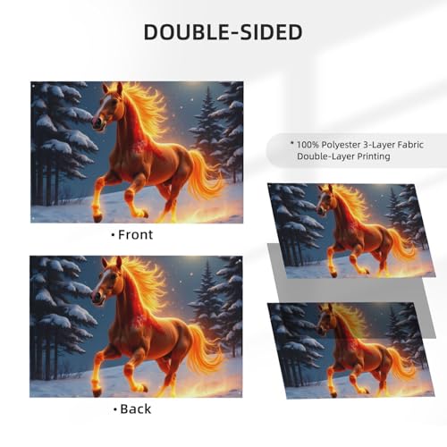 Drapeau double face cheval de pompier anti-UV résistant aux intempéries - 5