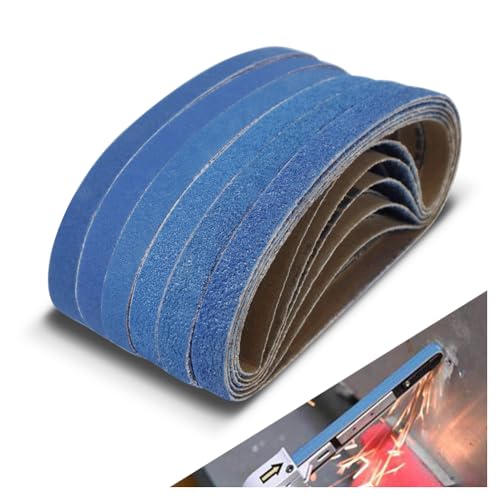 13 x 457 MM Sanding Belts, 36 Pcs Assorted Grits (40/60/80/120/180/240), Zirconia Sanding Belts for Metal Polishing, Woodworking, Derusting