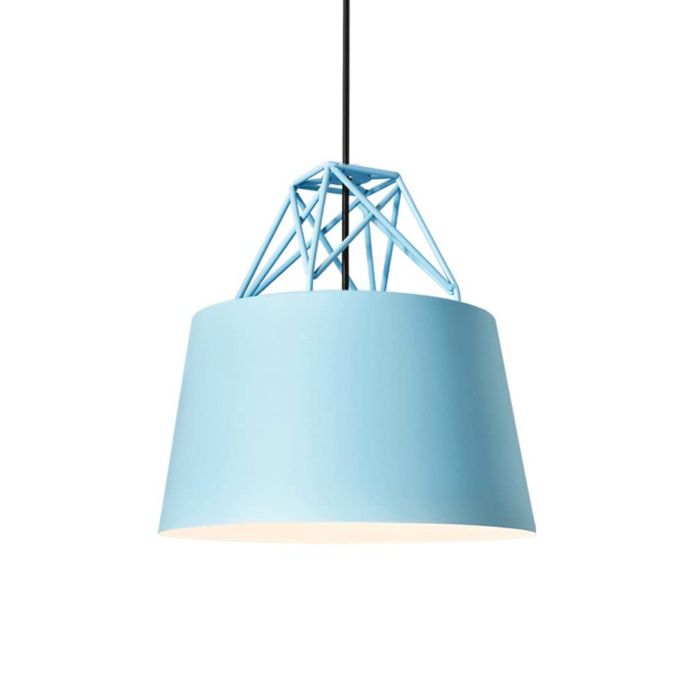 Suspension moderne élégante lustre industriel nordique 1 lumière bleu salon
