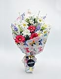 Para nicho cementerio Ramo de Flores Cementerio con Margaritas Blancas, Mini gerberas fúcsia y Lavanda Artificiales, Ramo de Flores Artificiales Cementerio