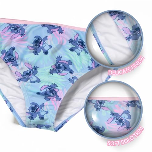 Image of Disney Lilo & Stitch Girls 2-Piece Swimsuit Set, Long-Sleeved Rash Guard and Bikini Bottoms, Quick-Drying Swimwear for Kids