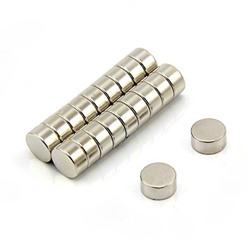 N35 Magnet de Neodimio Para Artes, Manualidades, Fabricación de Modelos, Bricolaje, Pasatiempos, Oficina Y Hogar   10mm de Diámetro x 5mm de Espesor   2.5kg   Paquete de 20