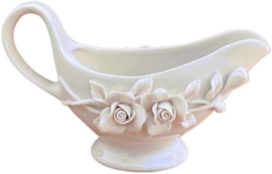 Gravy Boat Sauce Jug Hand-Pinched Flower Ceramic Western Food Sauce Bucket Milk Pot Seasoning Pot Gravy Boat Sauce Dispenser