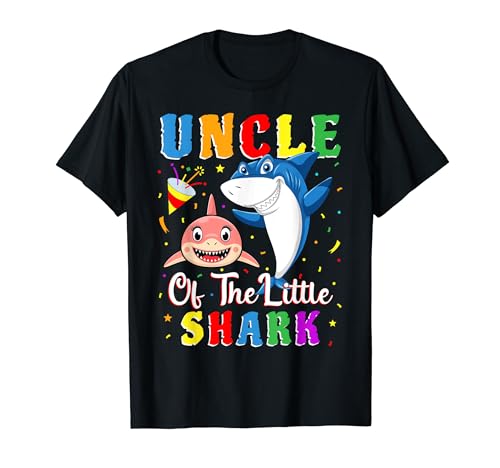 Uncle Of The Little Shark Uncle Niece Birthday Party Camiseta