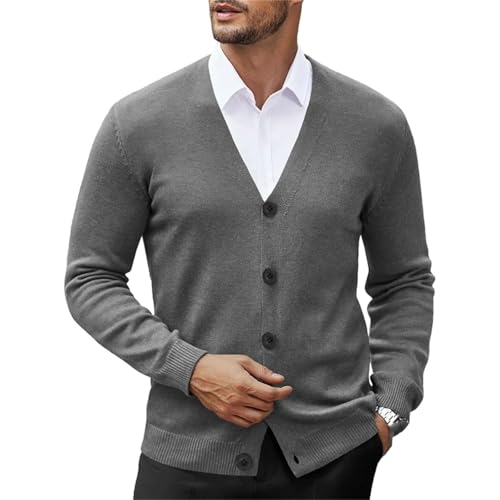Men's V Neck Cardigan Sweatcoats Casual Lightweight Button Down Knitted Sweater Outdoor4